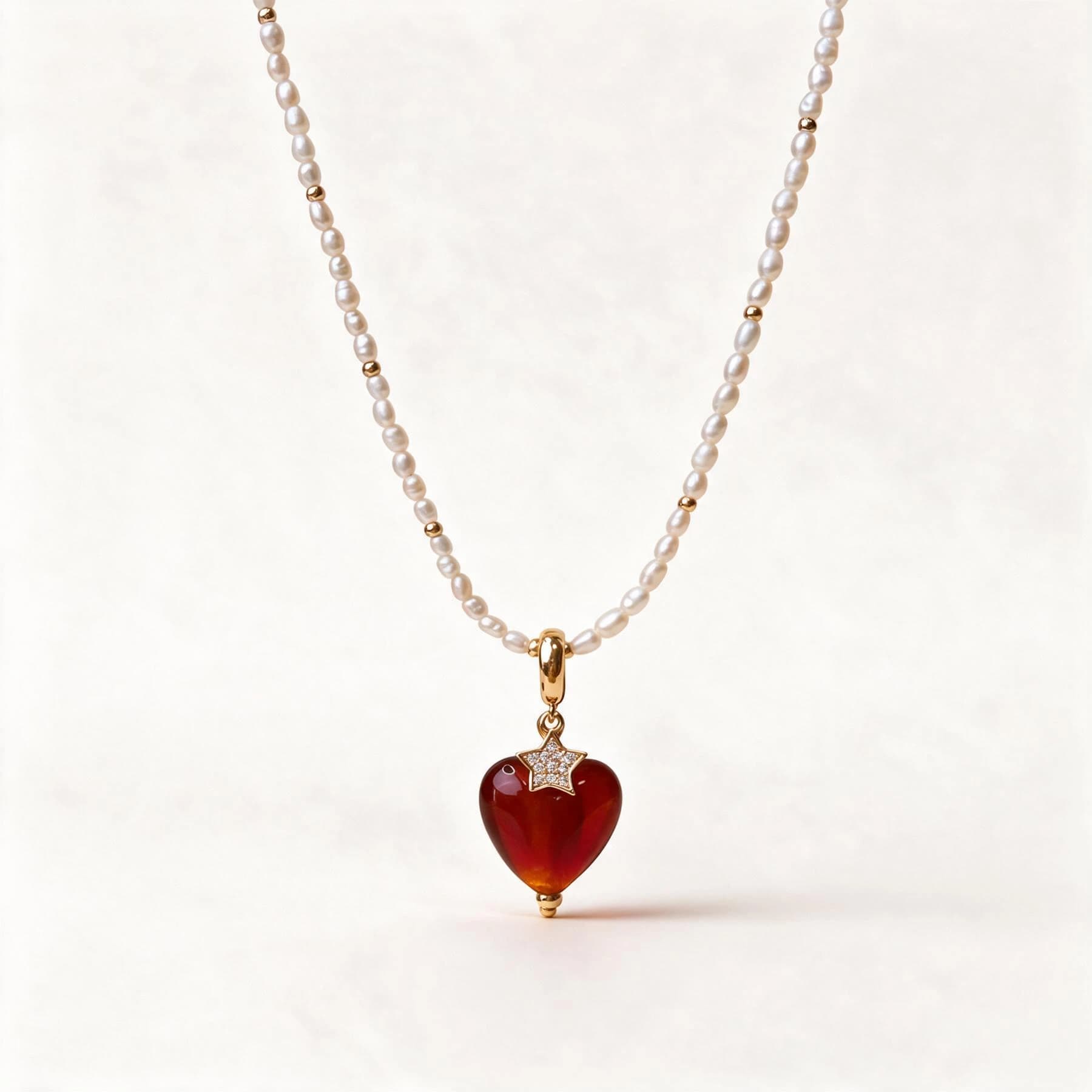 Pearl Heart Necklace 14K Gold Plated — view 1 of 5