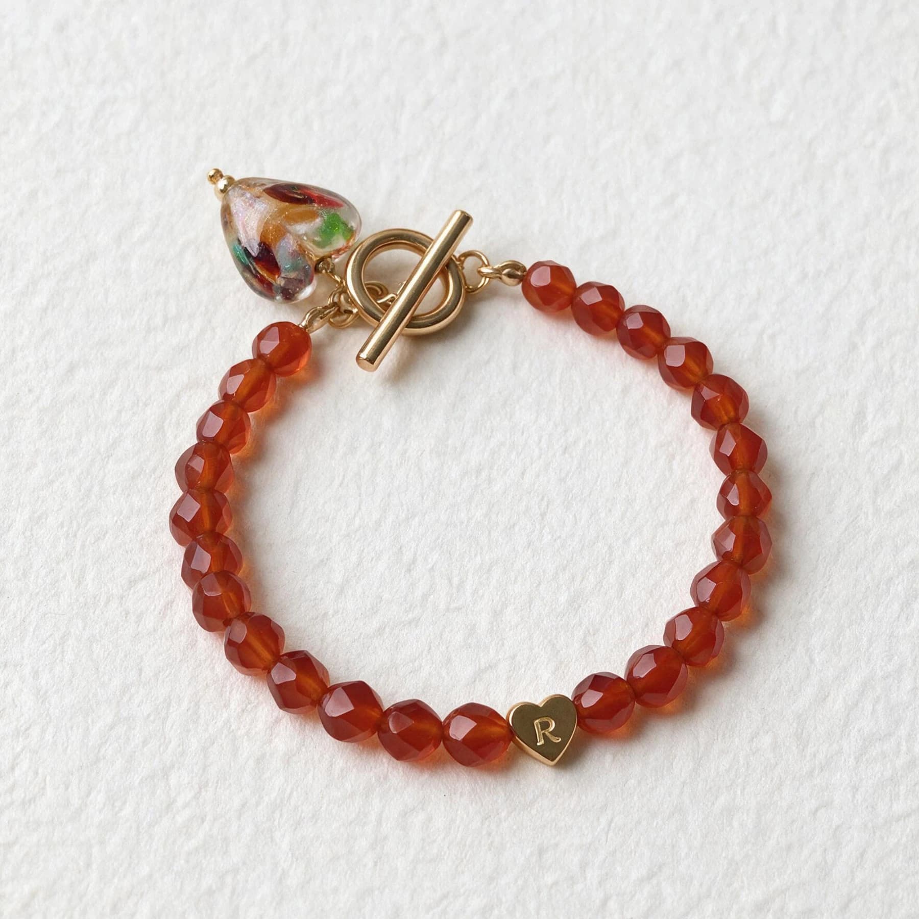Red Agate 14K Gold Plated Bracelet — view 4 of 5