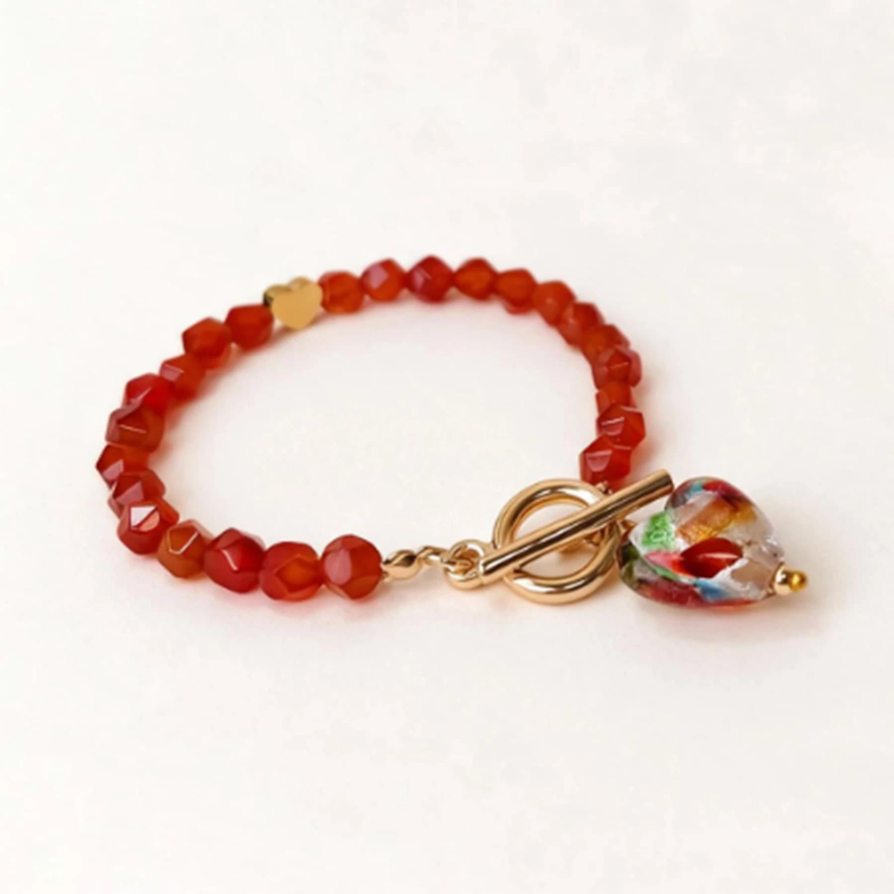 Red Agate 14K Gold Plated Bracelet — view 1 of 5