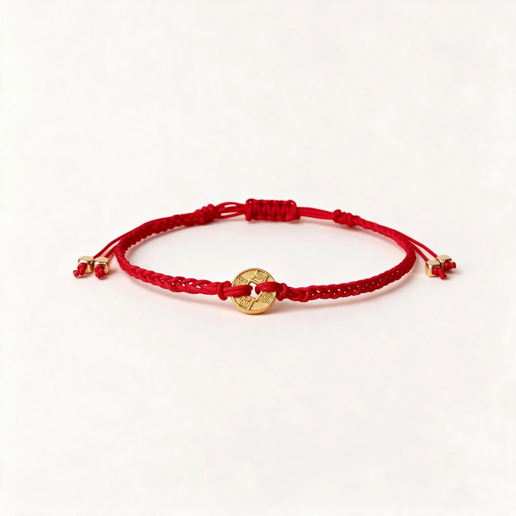 Red String Gold Plated Coin Bracelet — view 1 of 4
