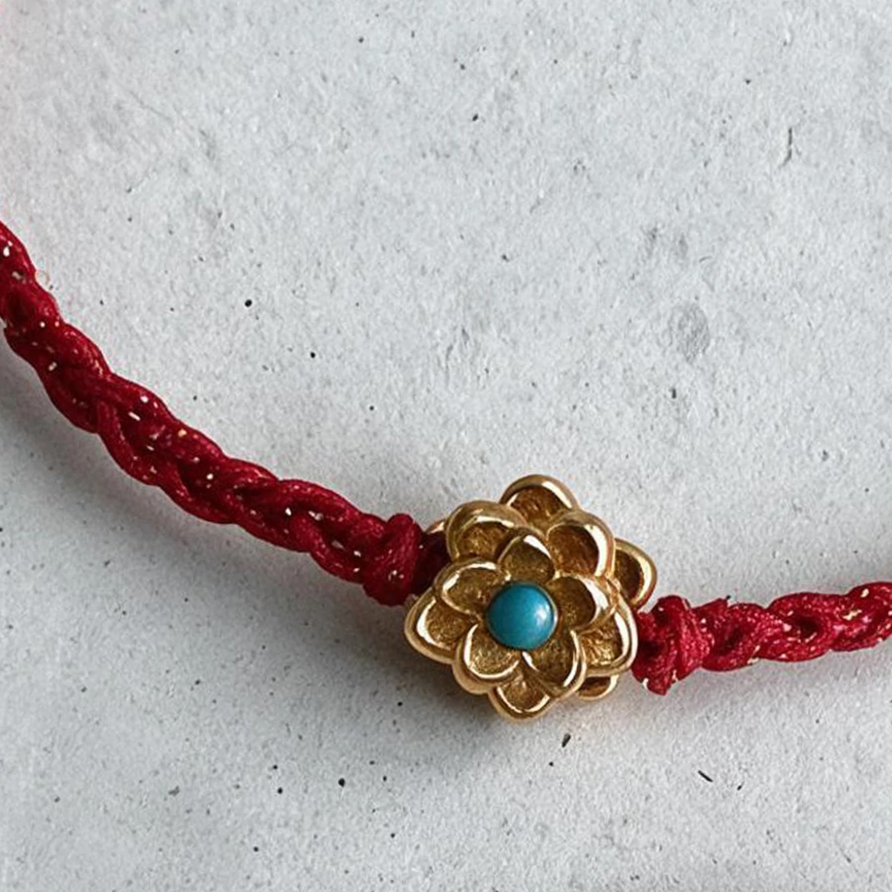 Red String Gold Plated Lotus Bracelet — view 5 of 5