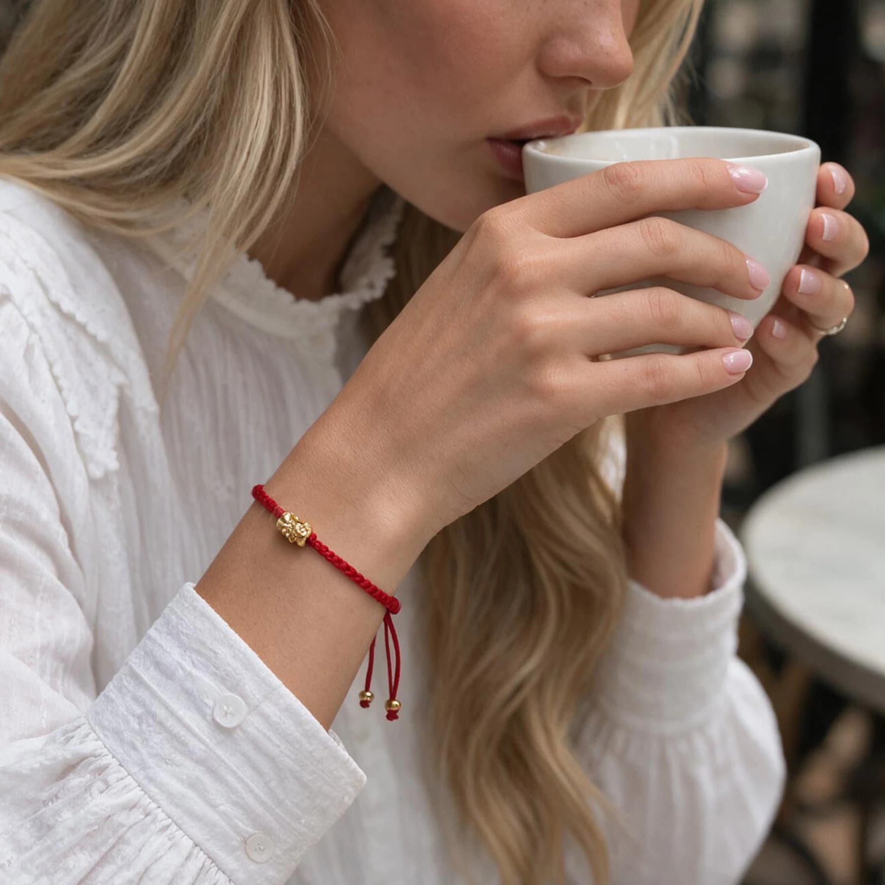 Red String Gold Plated Pixiu Bracelet — view 3 of 5