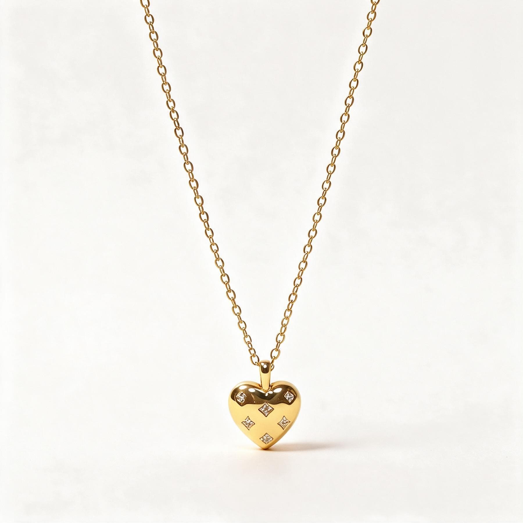 Gold Crystal Heart Pendant Necklace — view 1 of 4