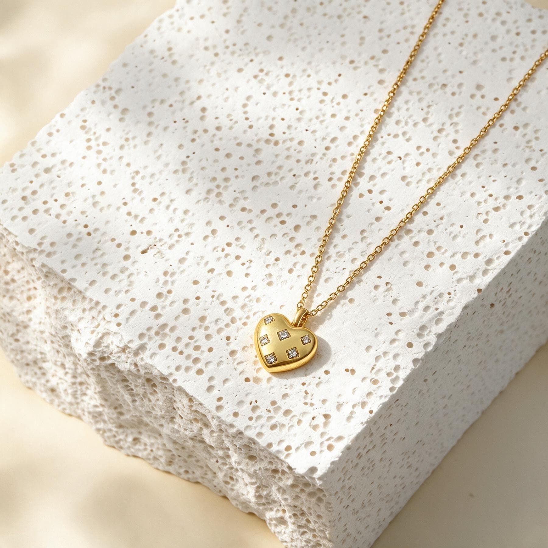 Gold Crystal Heart Pendant Necklace — view 4 of 4