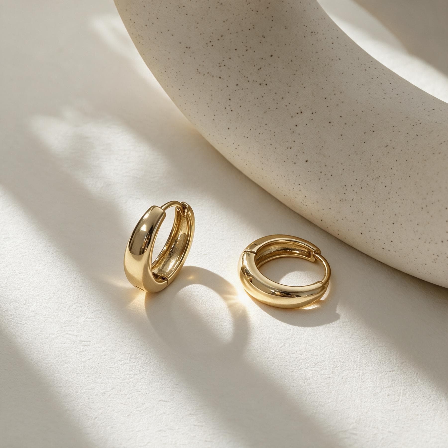 18K Gold Plated Huggie Hoop Earrings — view 4 of 4