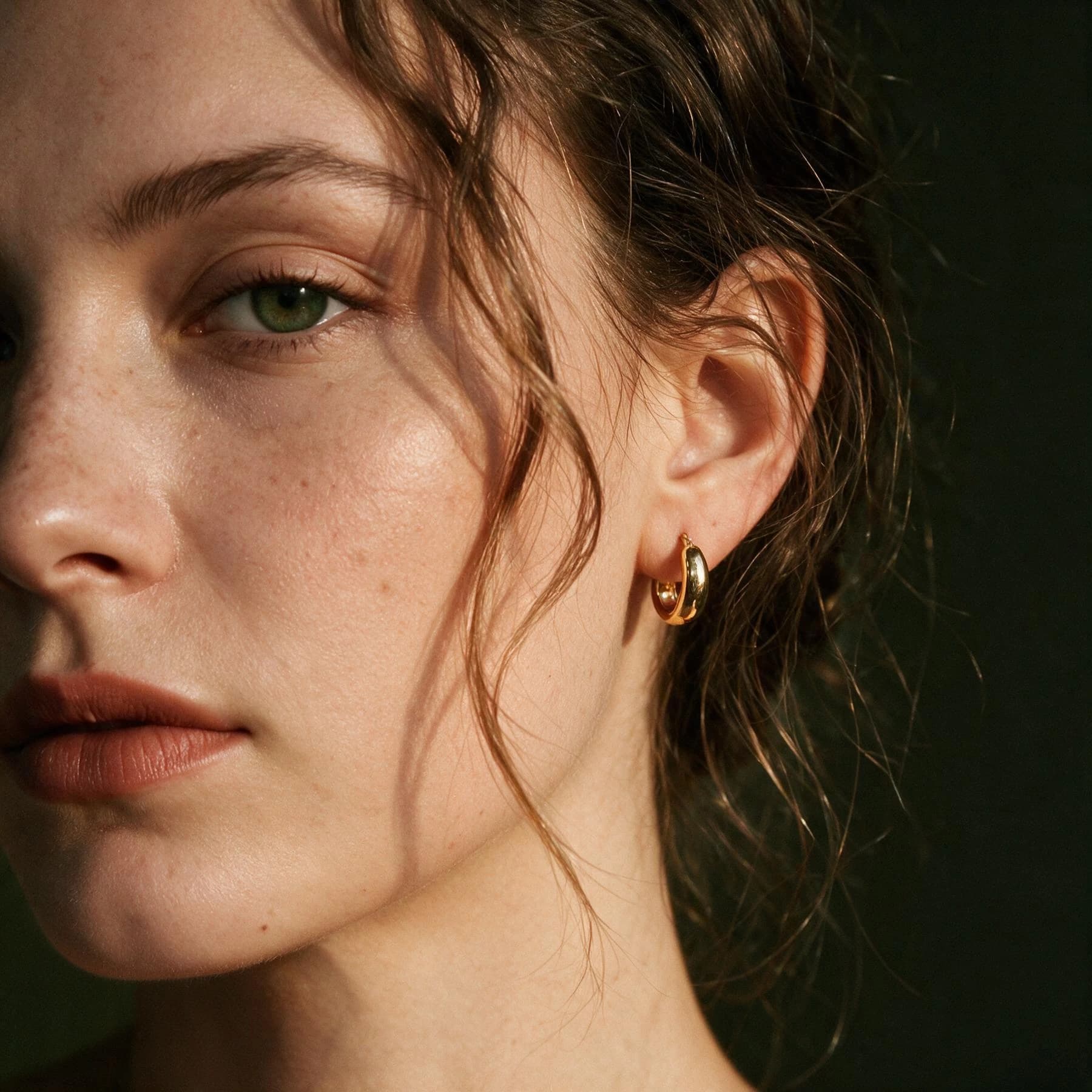 18K Gold Plated Huggie Hoop Earrings — view 2 of 4