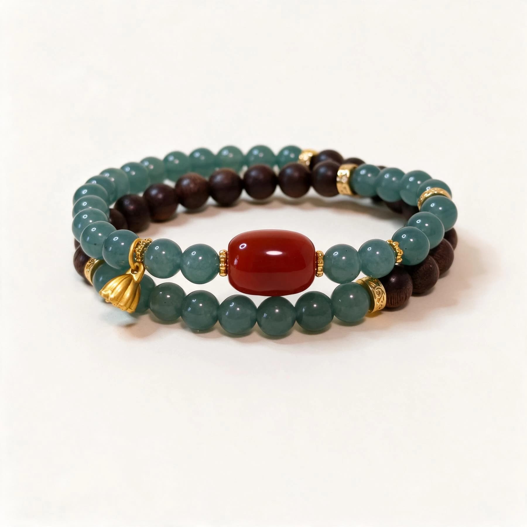 Agarwood Jadeite Wrap Bracelet — view 1 of 4