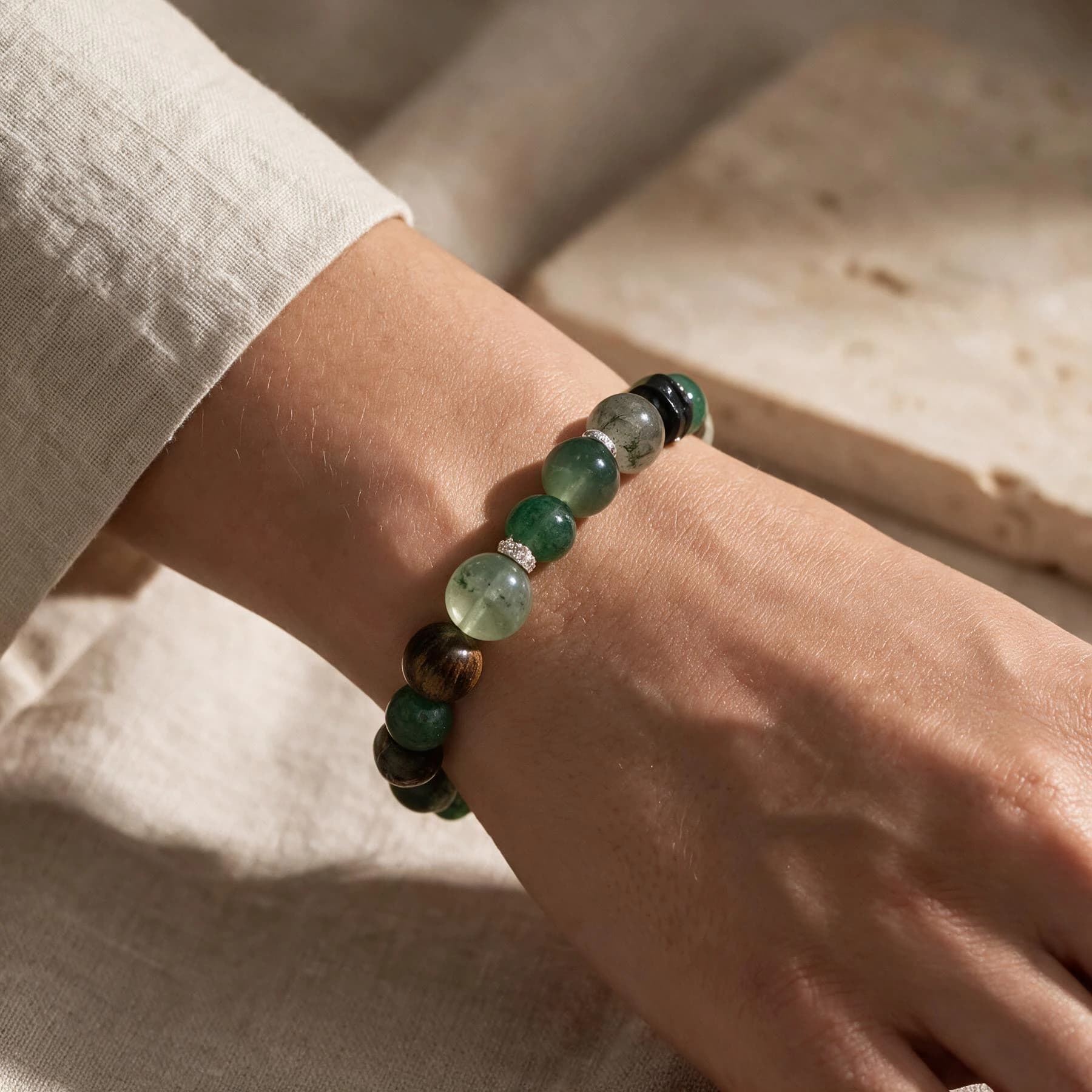 Agarwood Obsidian Beaded Bracelet — view 2 of 4