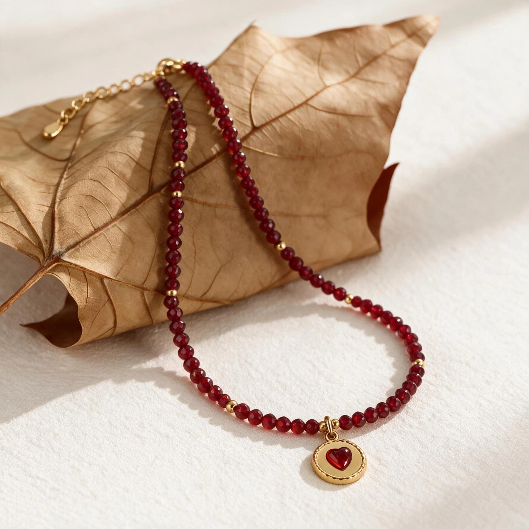 Enhanced Ruby Heart Medallion Necklace — view 4 of 4