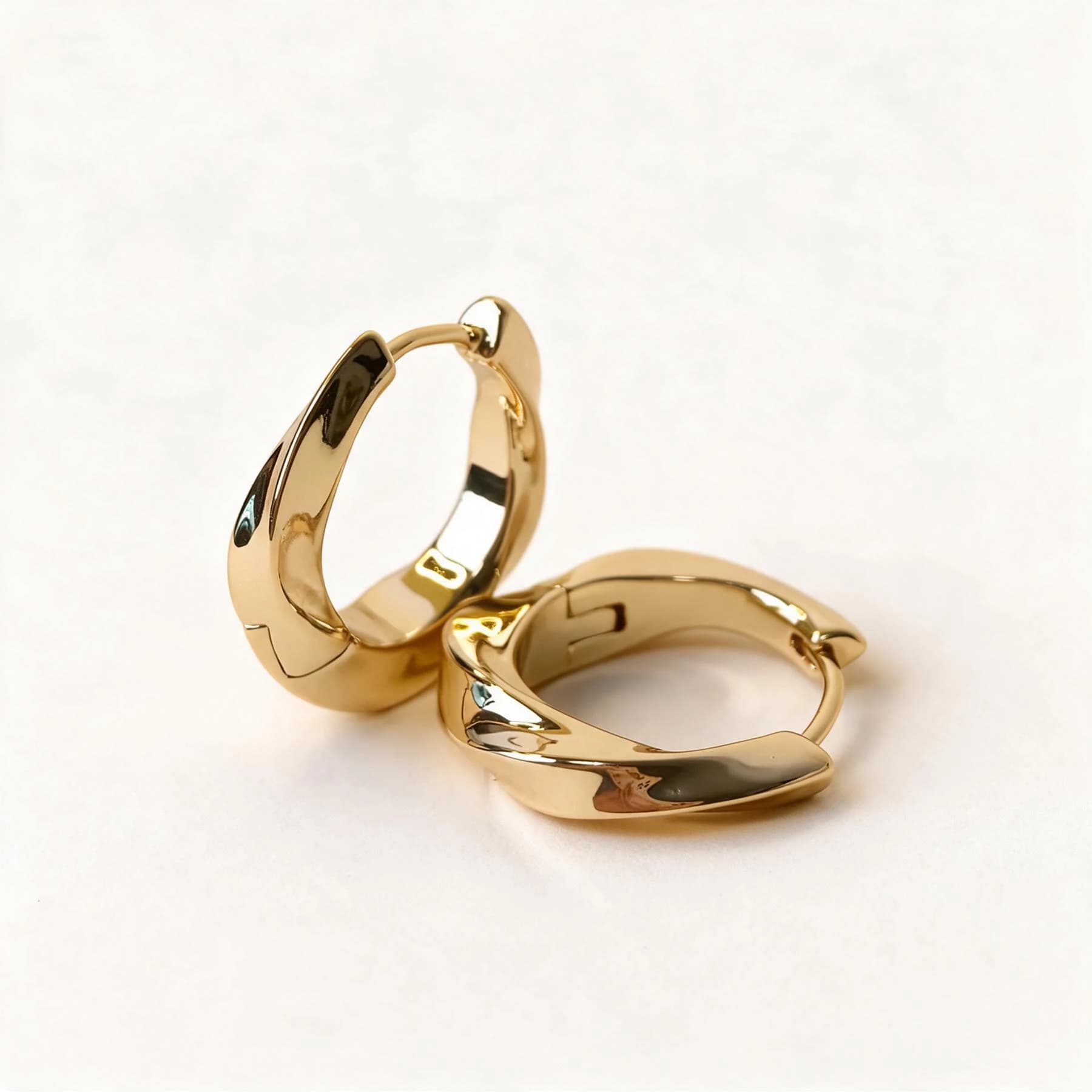 Gold Plated Sterling Silver Huggie Earrings — view 1 of 4