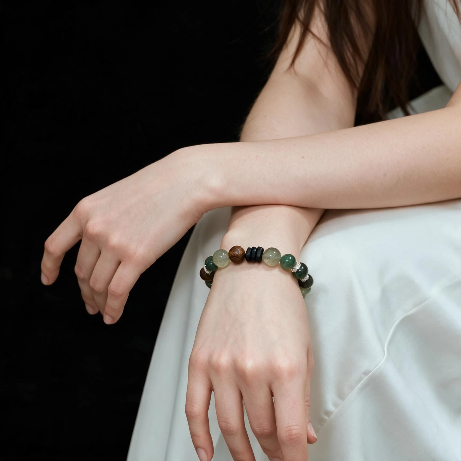 Agarwood Obsidian Beaded Bracelet — view 3 of 4