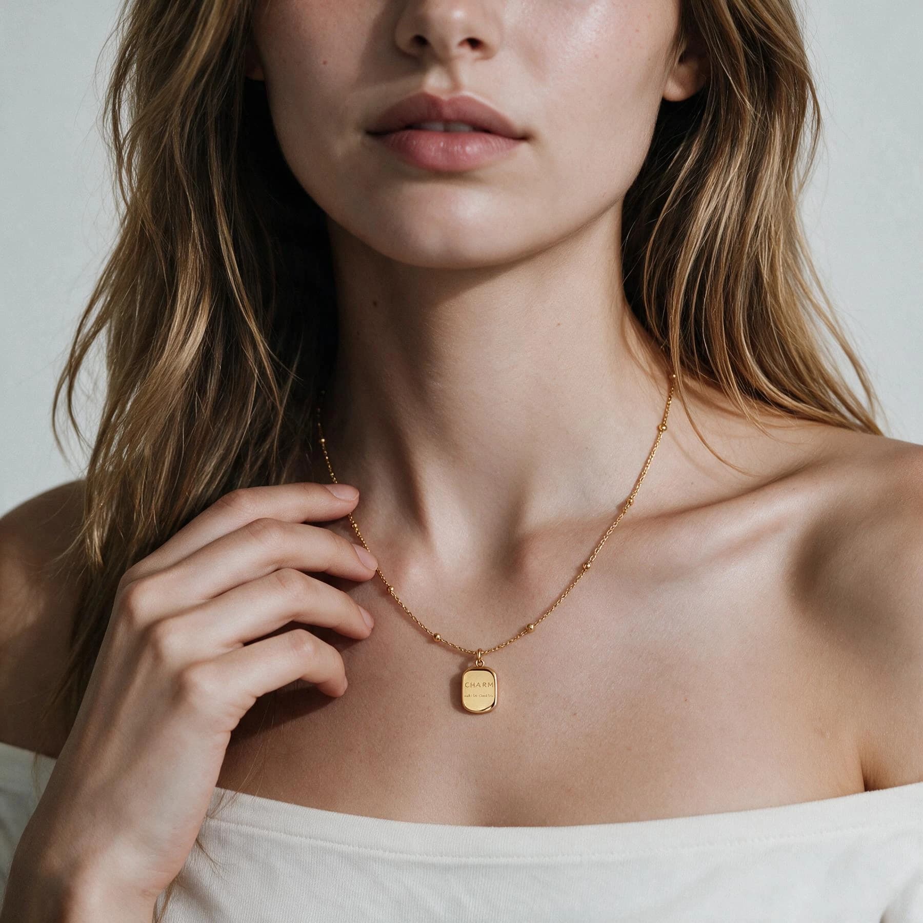 Engraved Charm Pendant Necklace — view 5 of 5