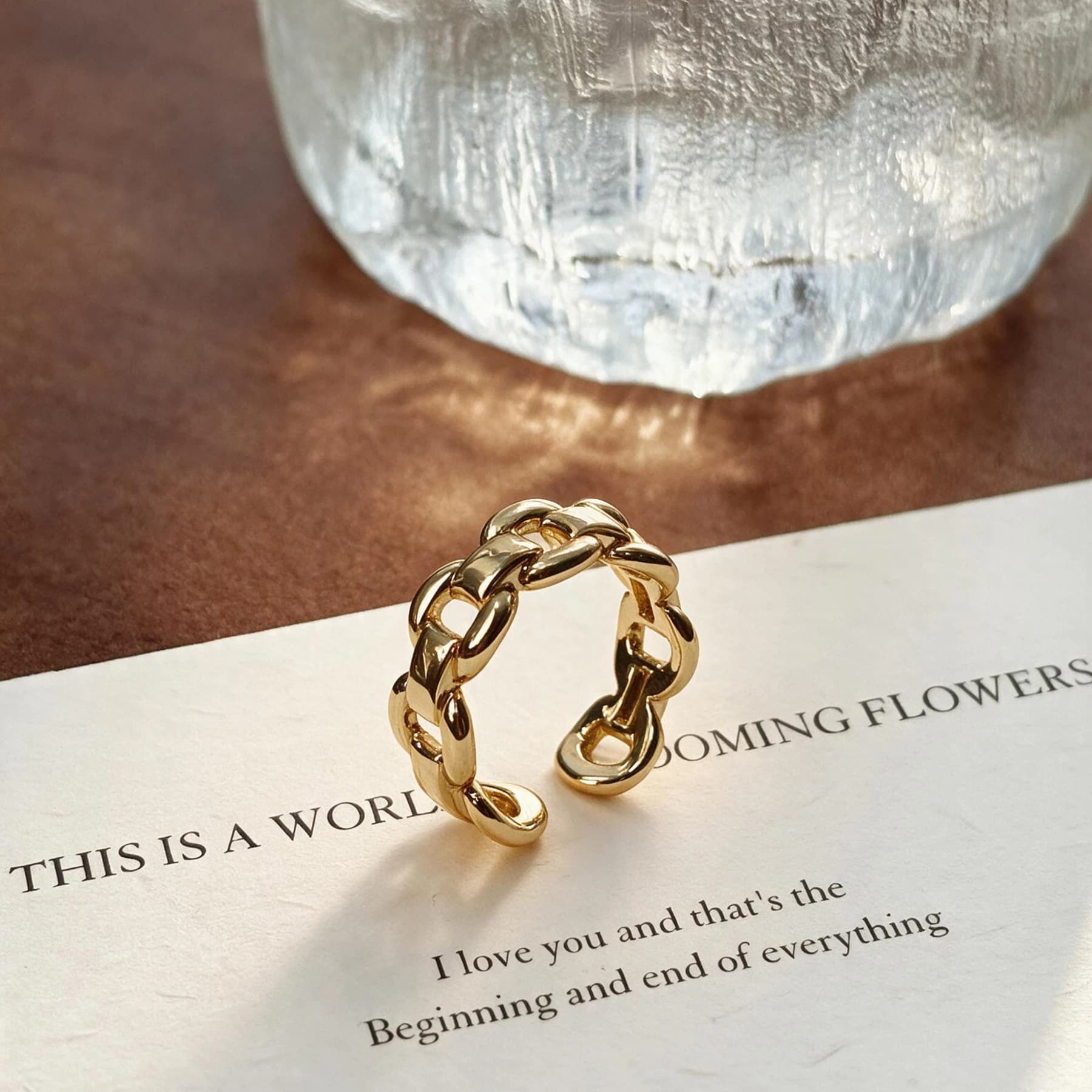 18K Gold Chain Link Open Ring — view 4 of 4