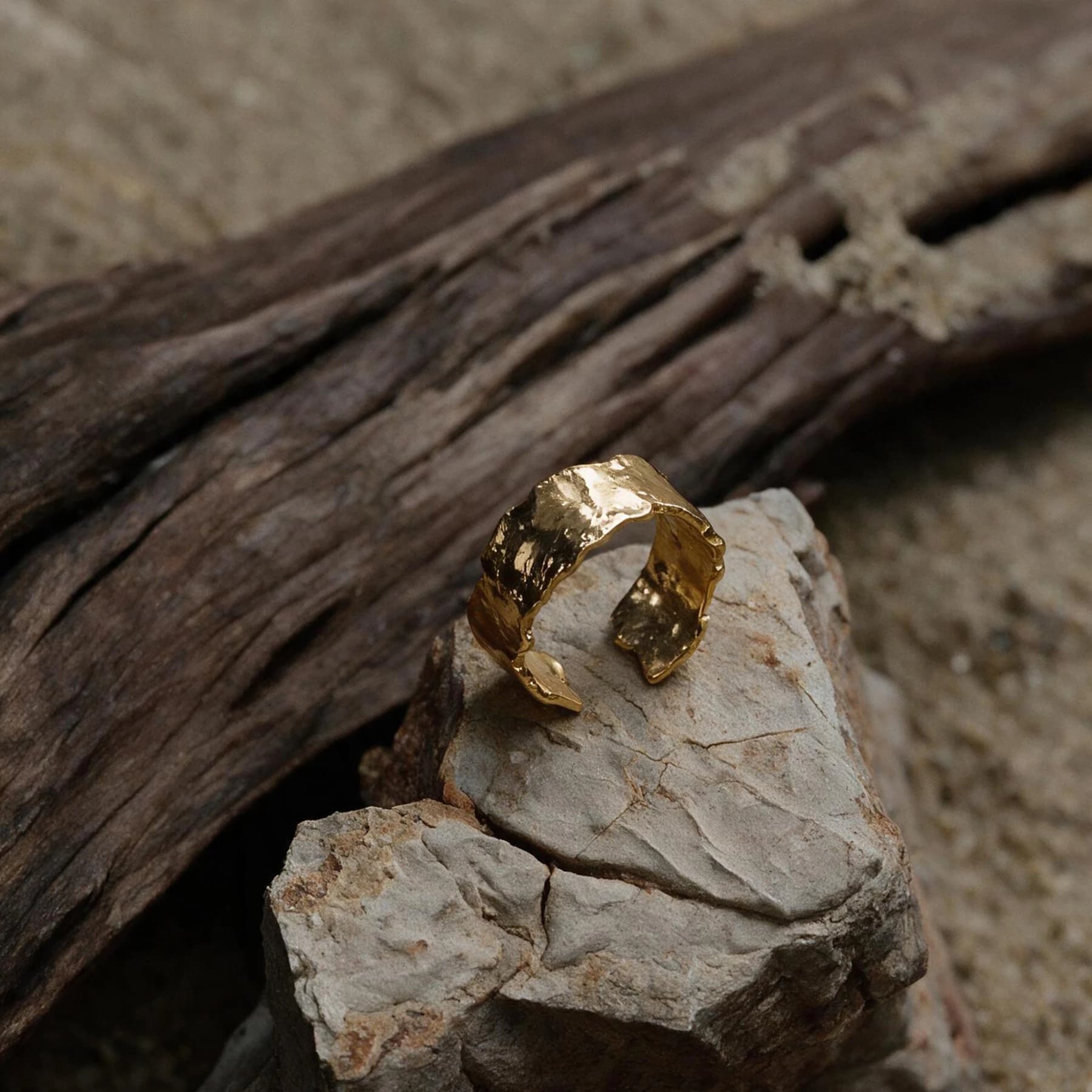 Molten Edge Gold Cuff Ring — view 4 of 4