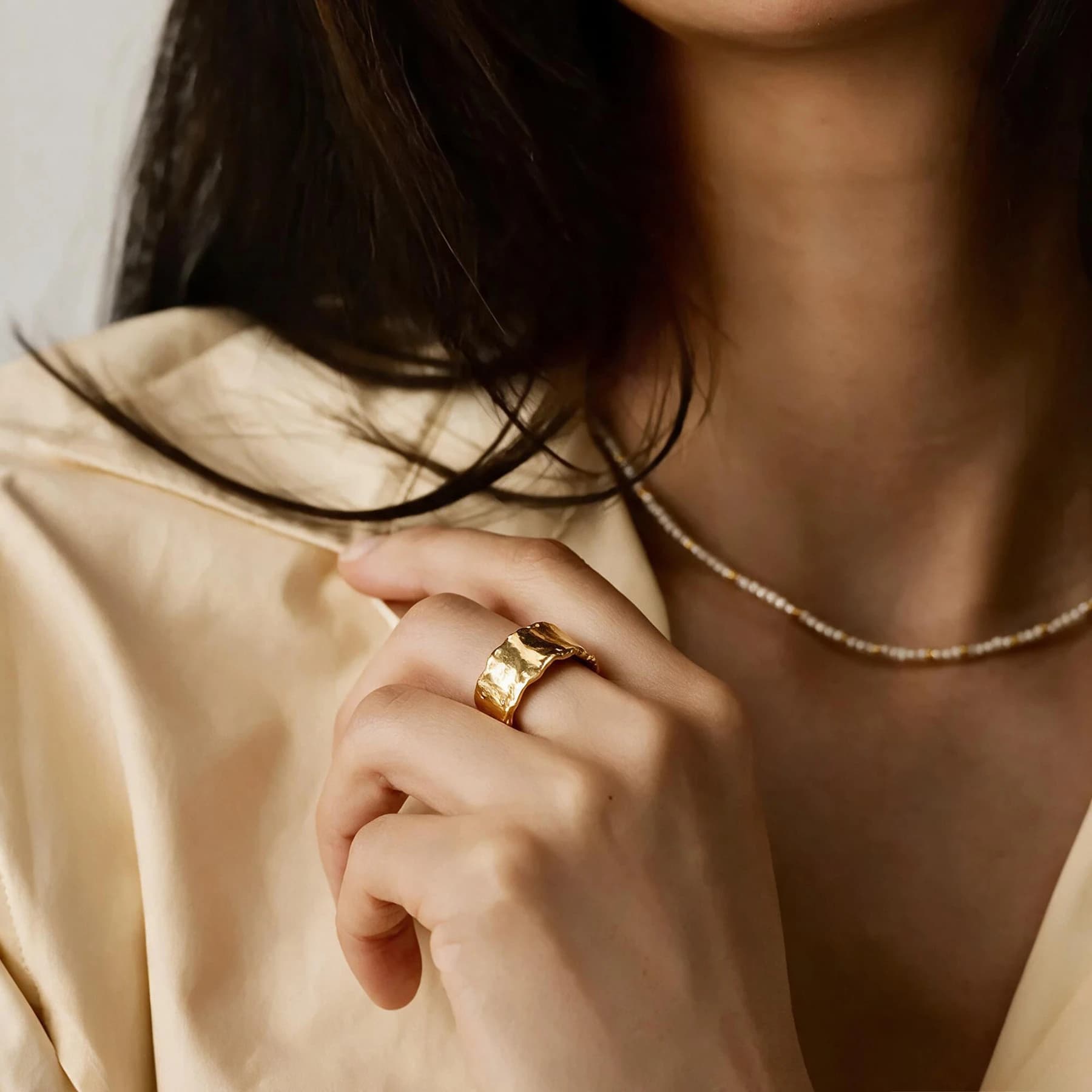 Molten Edge Gold Cuff Ring — view 3 of 4