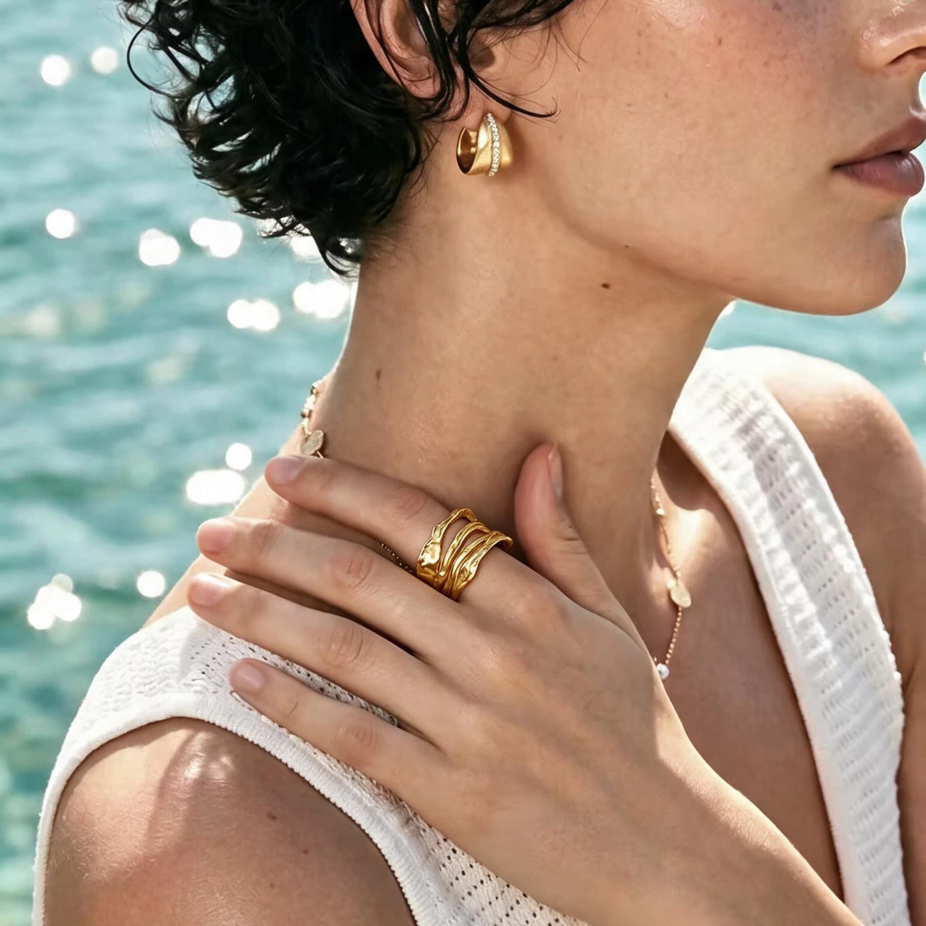 Molten Gold Open Wrap Ring — view 3 of 4