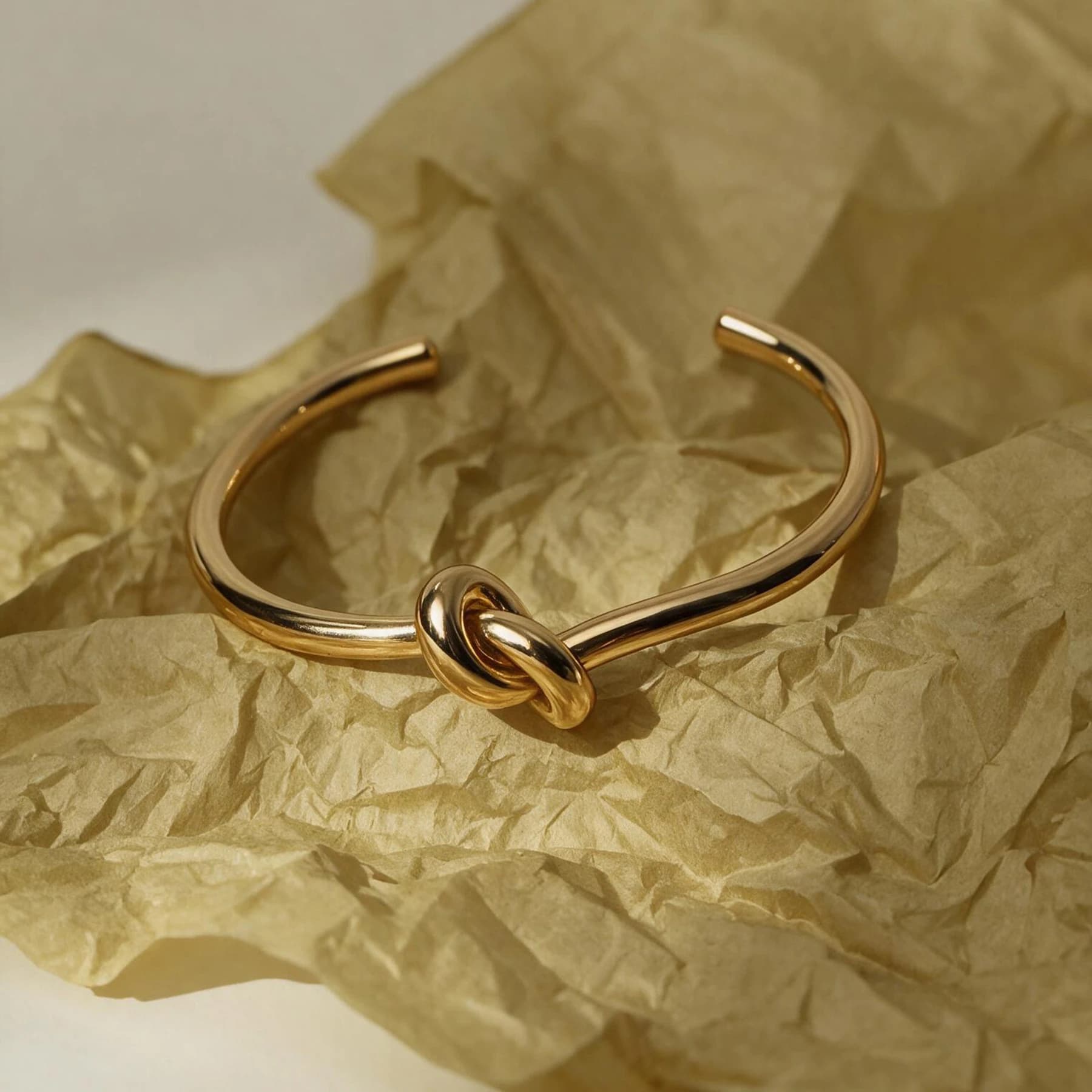 Gold Knot Open Cuff Bracelet — view 4 of 4
