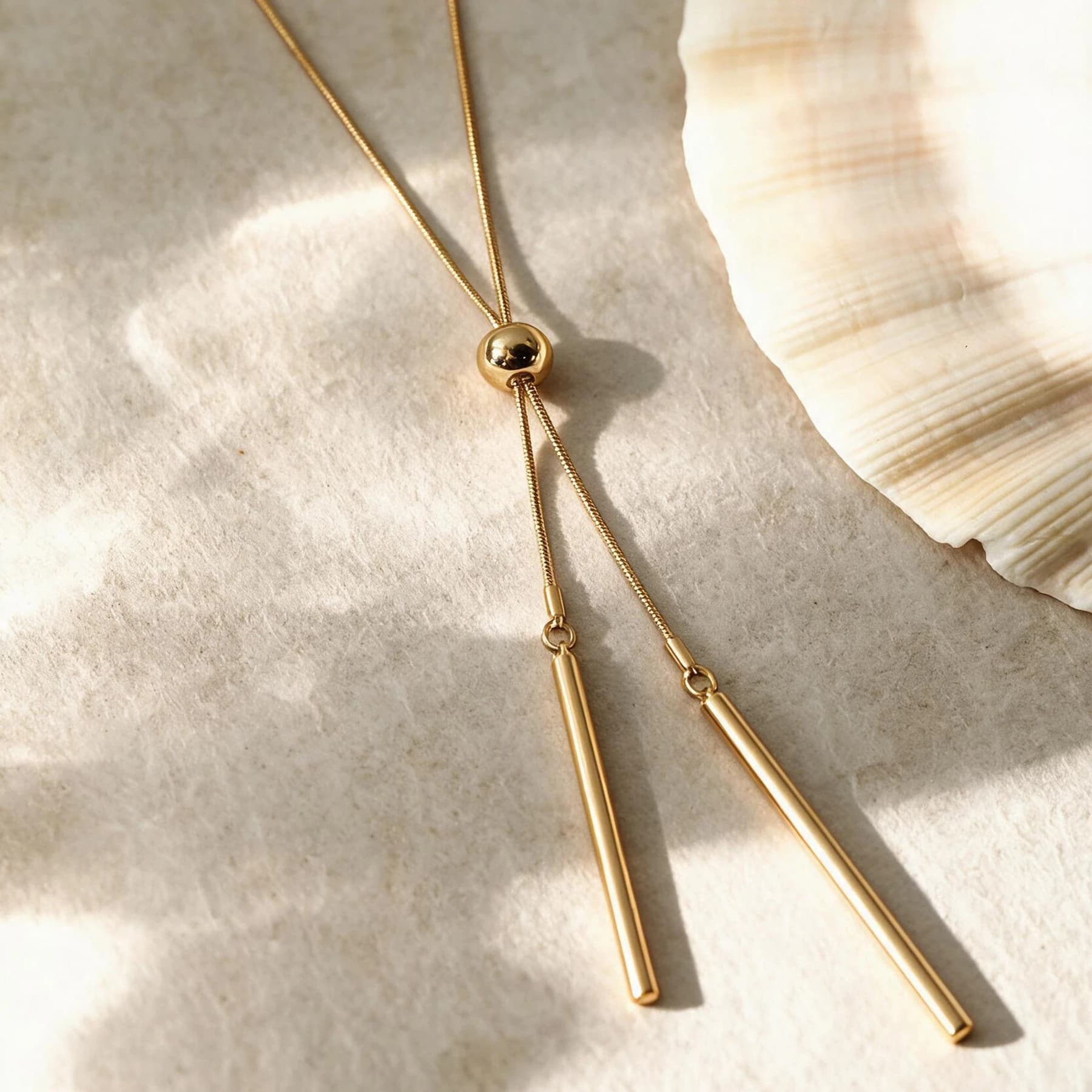 Gold Lariat Bar Necklace — view 4 of 4