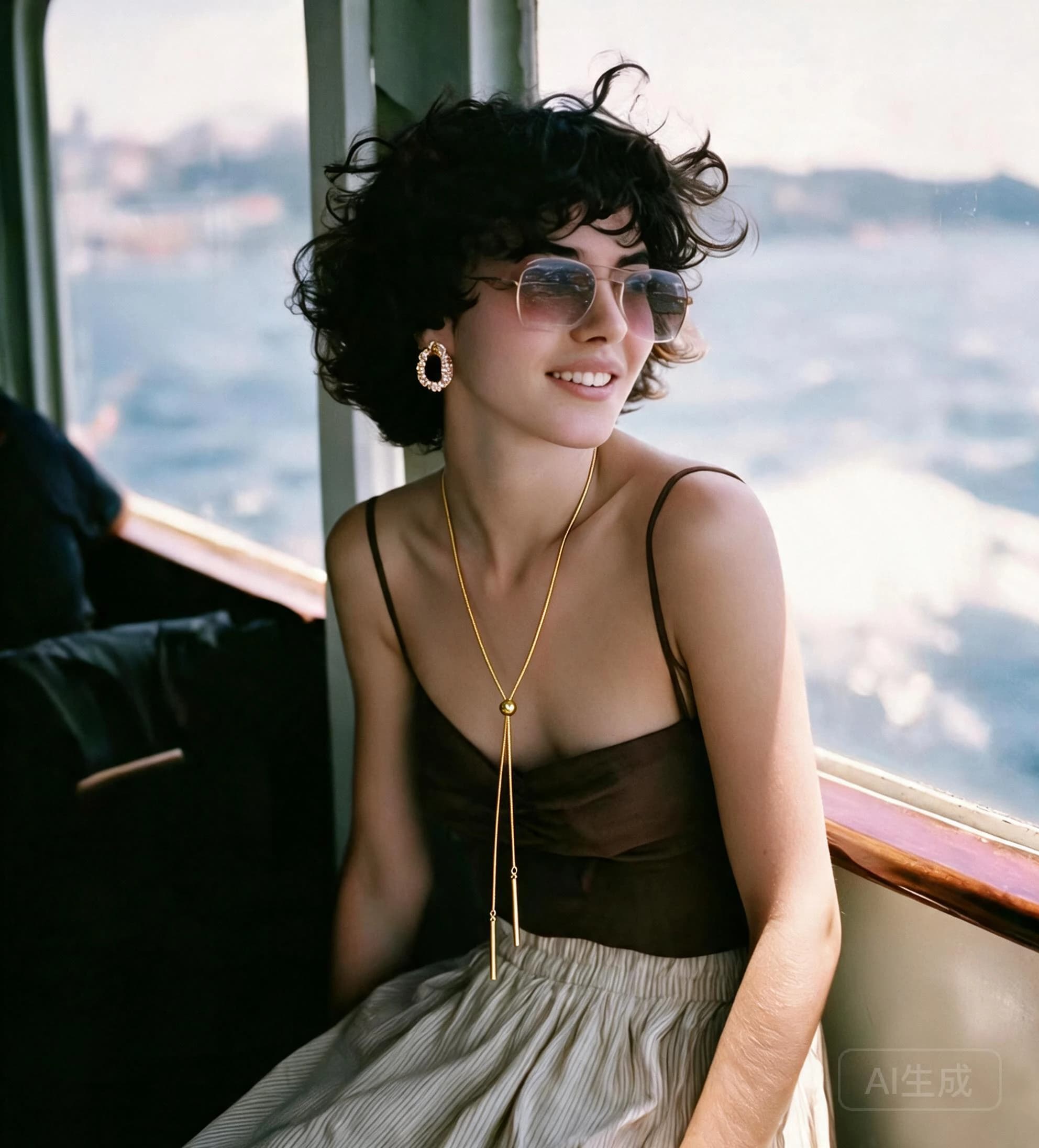 Gold Lariat Bar Necklace — view 3 of 4