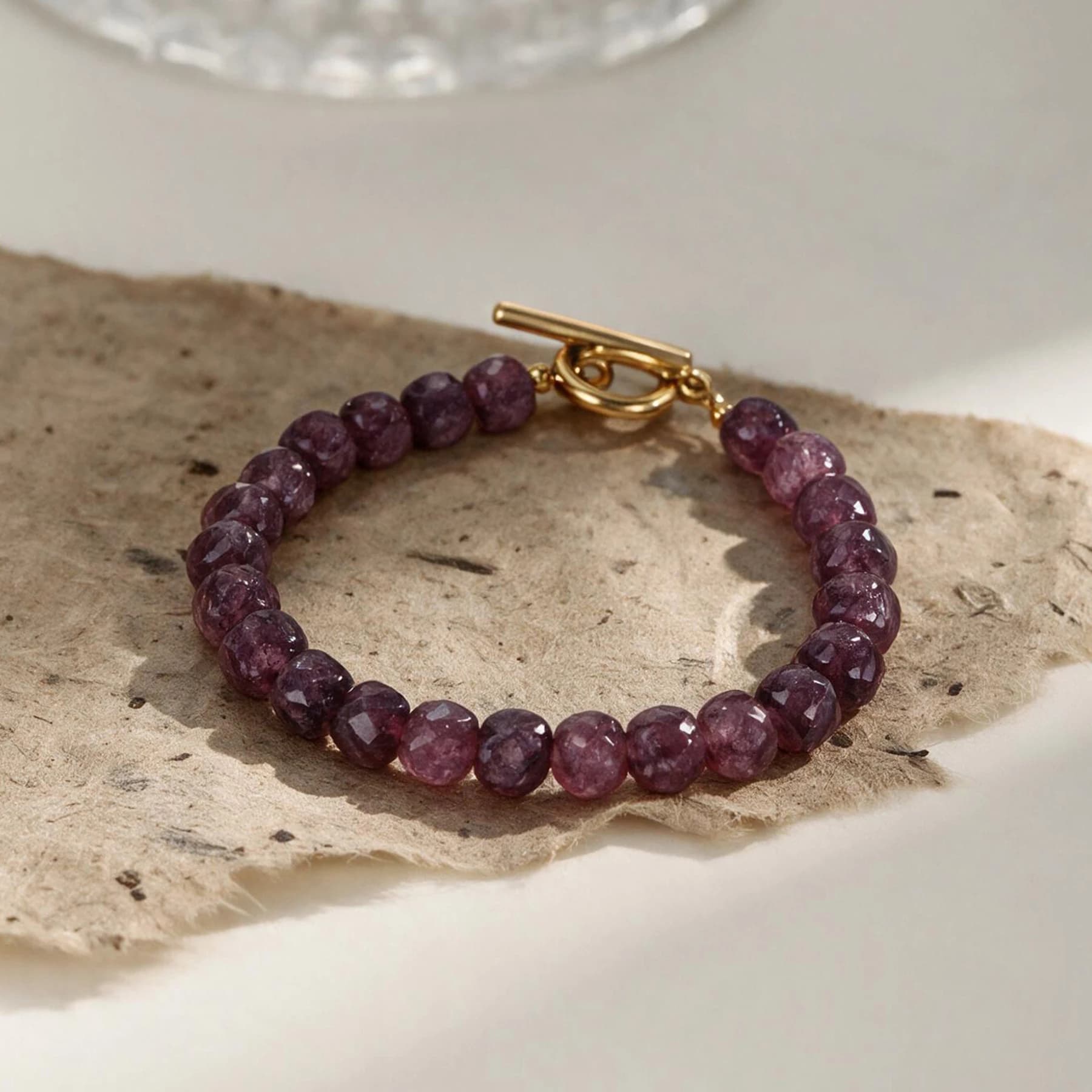 Purple Chalcedony Toggle Bead Bracelet — view 4 of 5