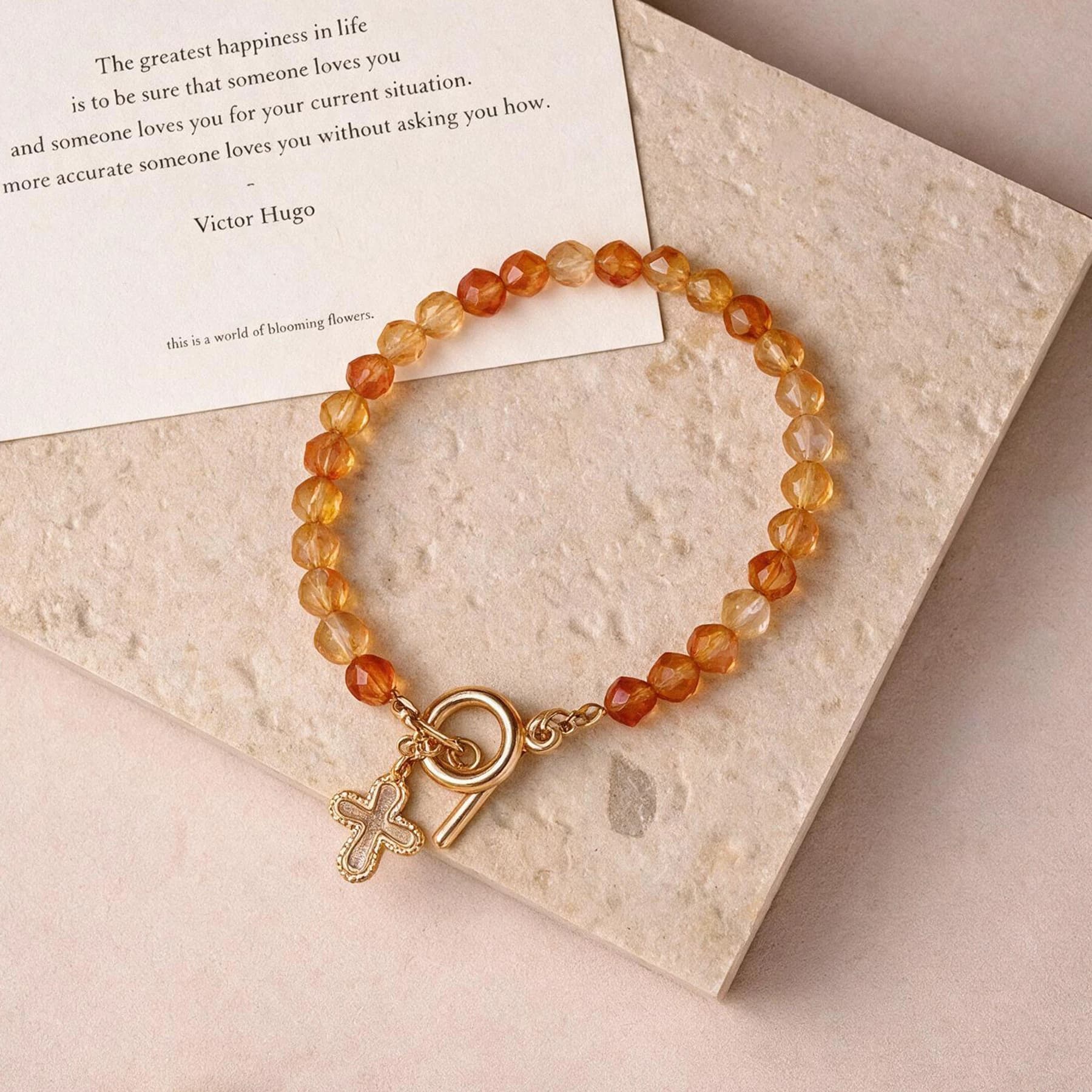 Cherry Red Agate Cross Bracelet — view 5 of 5