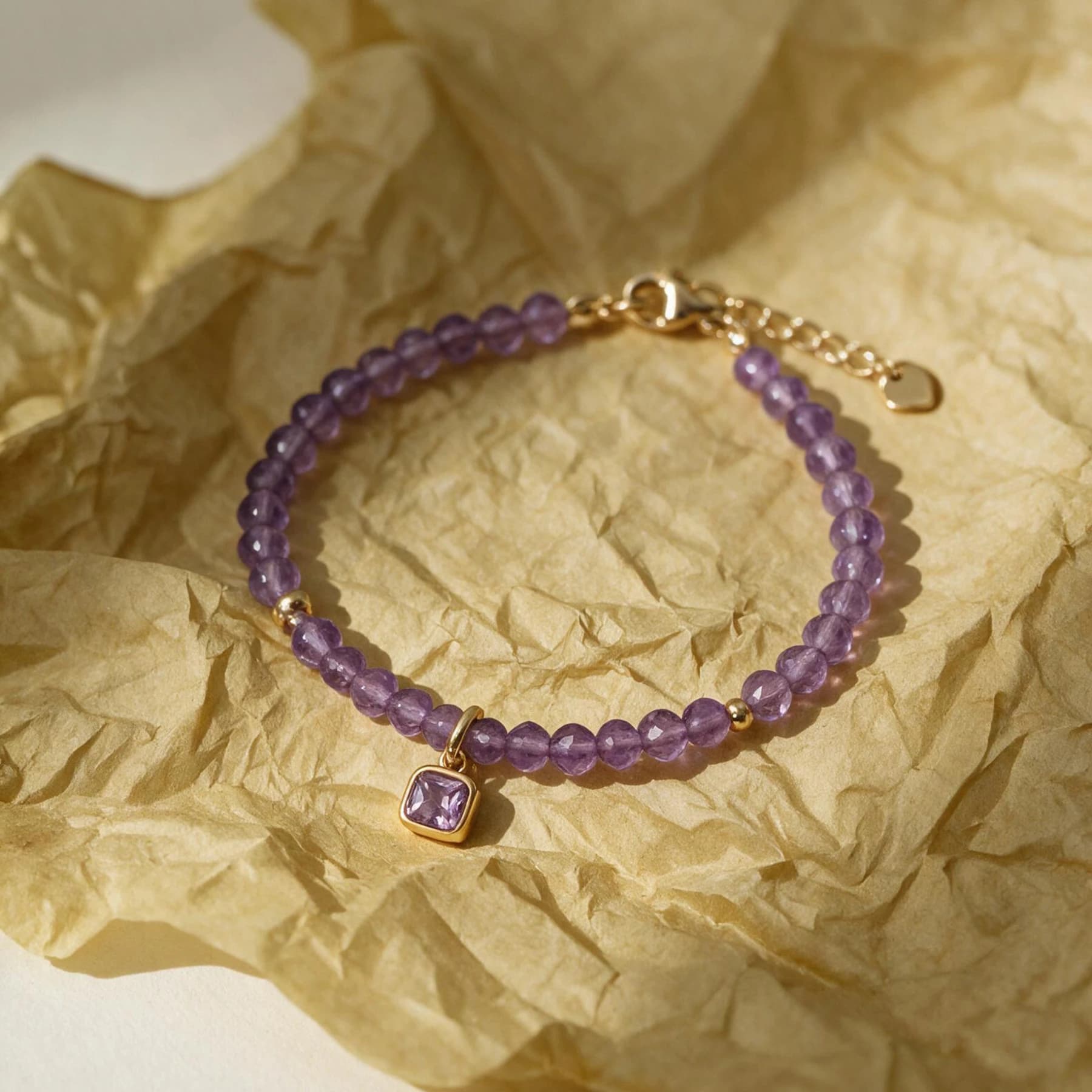 Faceted Amethyst Charm Bracelet — view 4 of 4