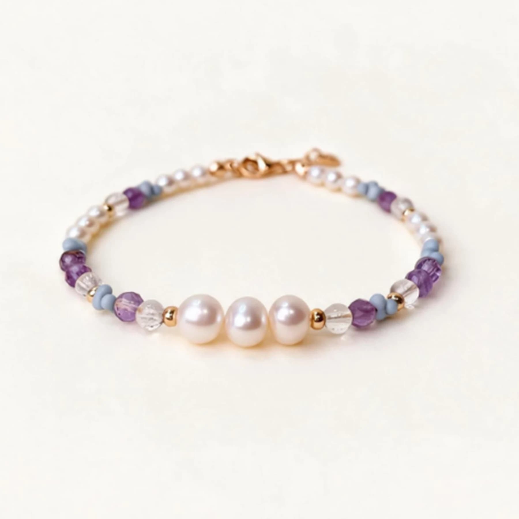 Freshwater Pearl Amethyst Quartz Bracelet — view 1 of 4