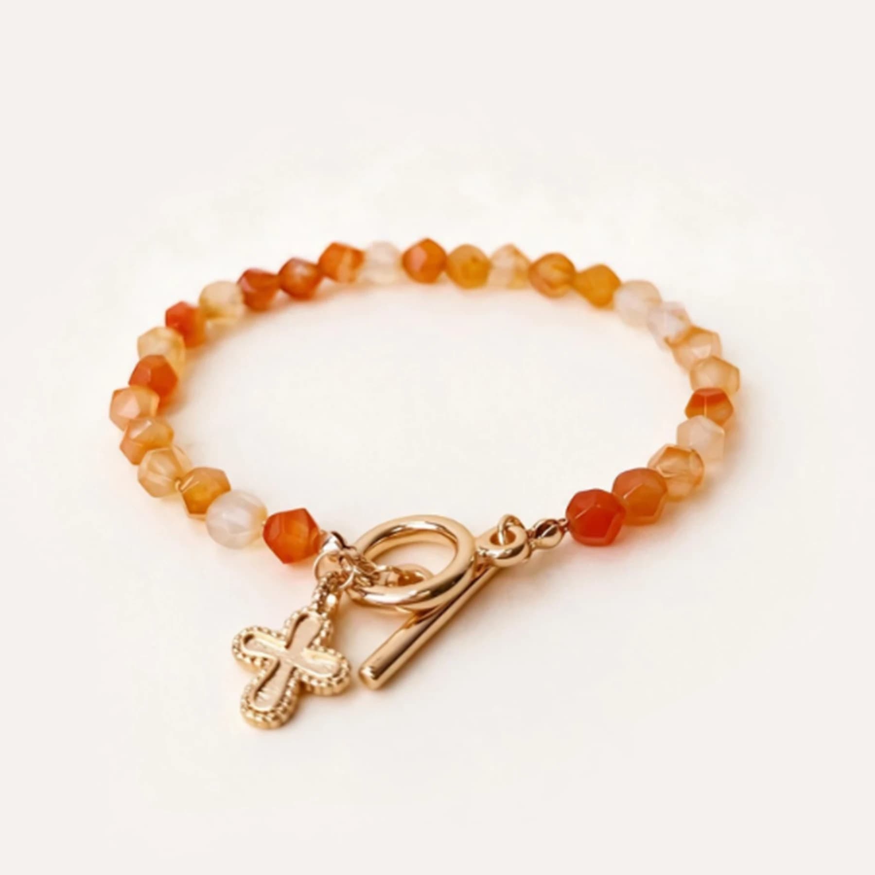 Cherry Red Agate Cross Bracelet — view 1 of 5