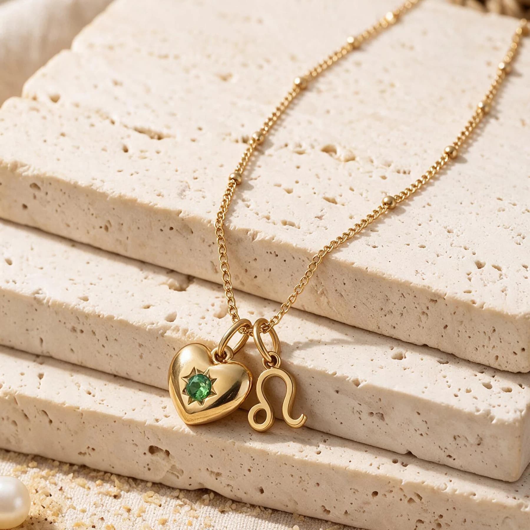 18K Gold Leo Birthstone Necklace — view 4 of 5