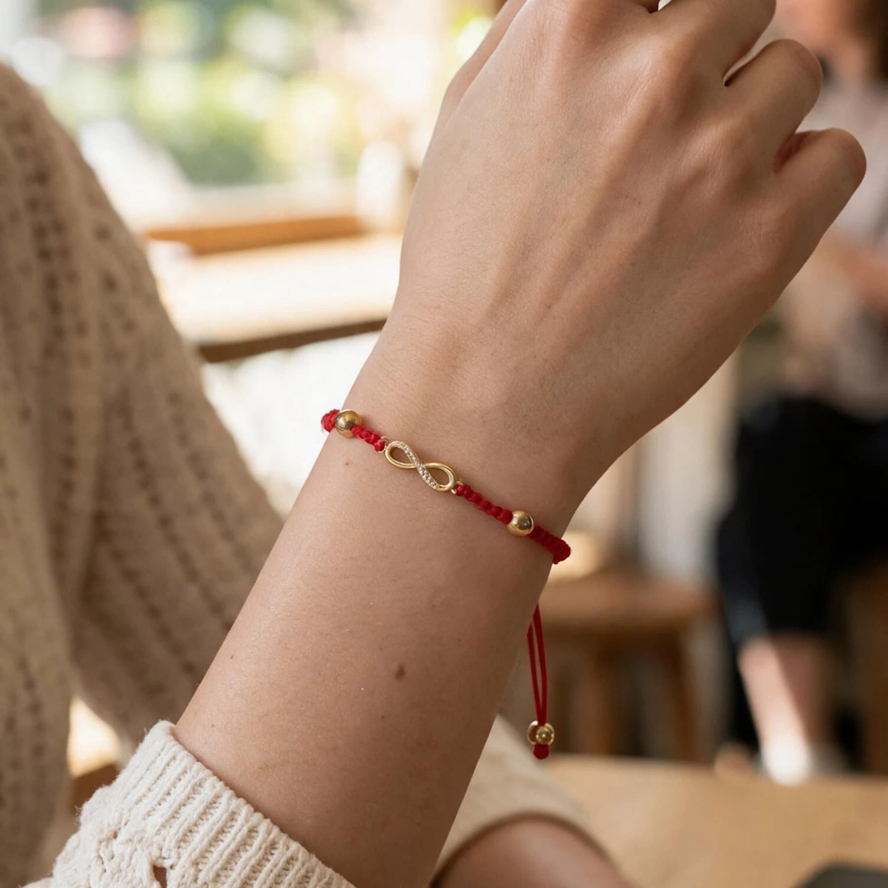 14K Gold Plated Infinity Red String Bracelet — view 2 of 5