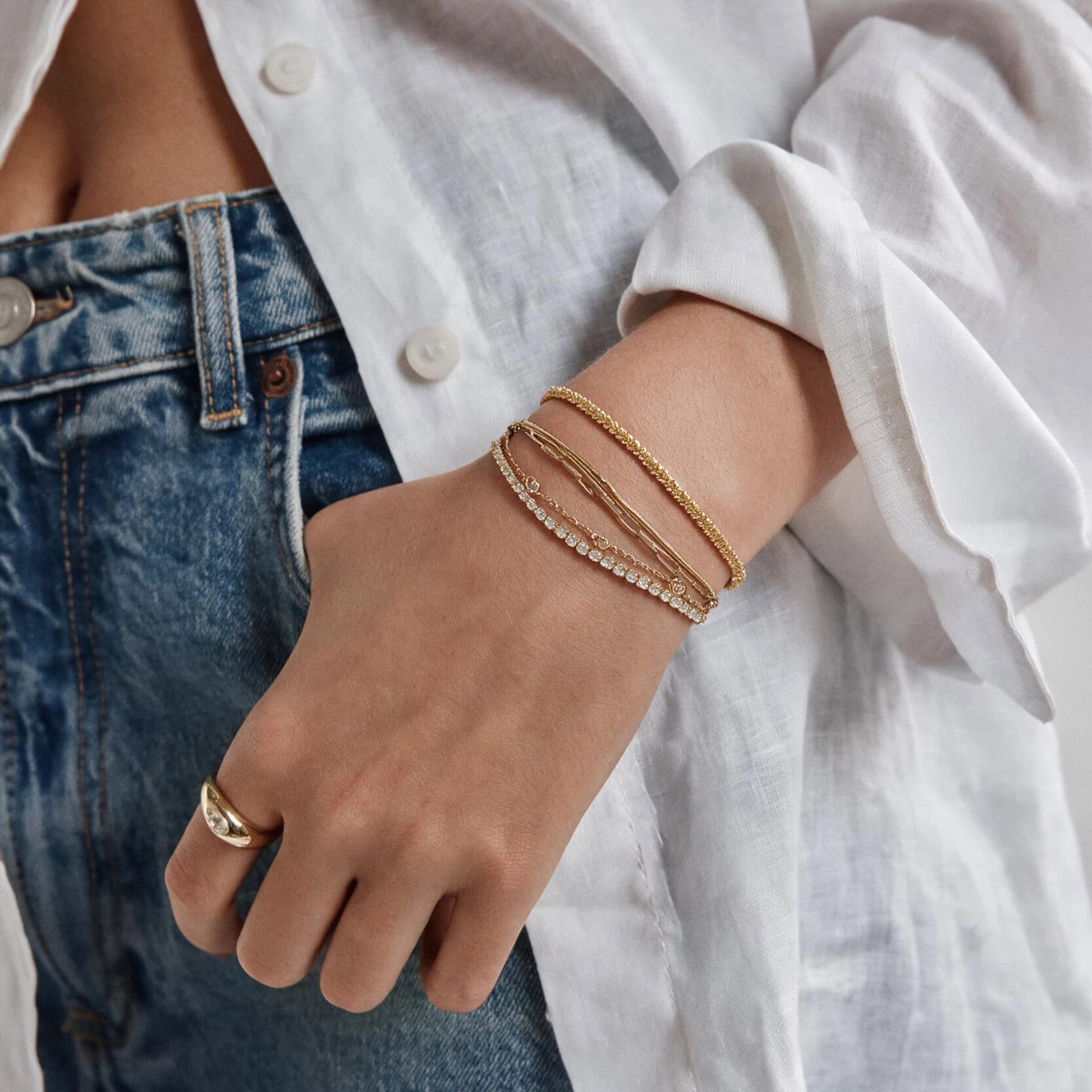 18K Gold Plated Sparkle Chain Bracelet — view 2 of 5