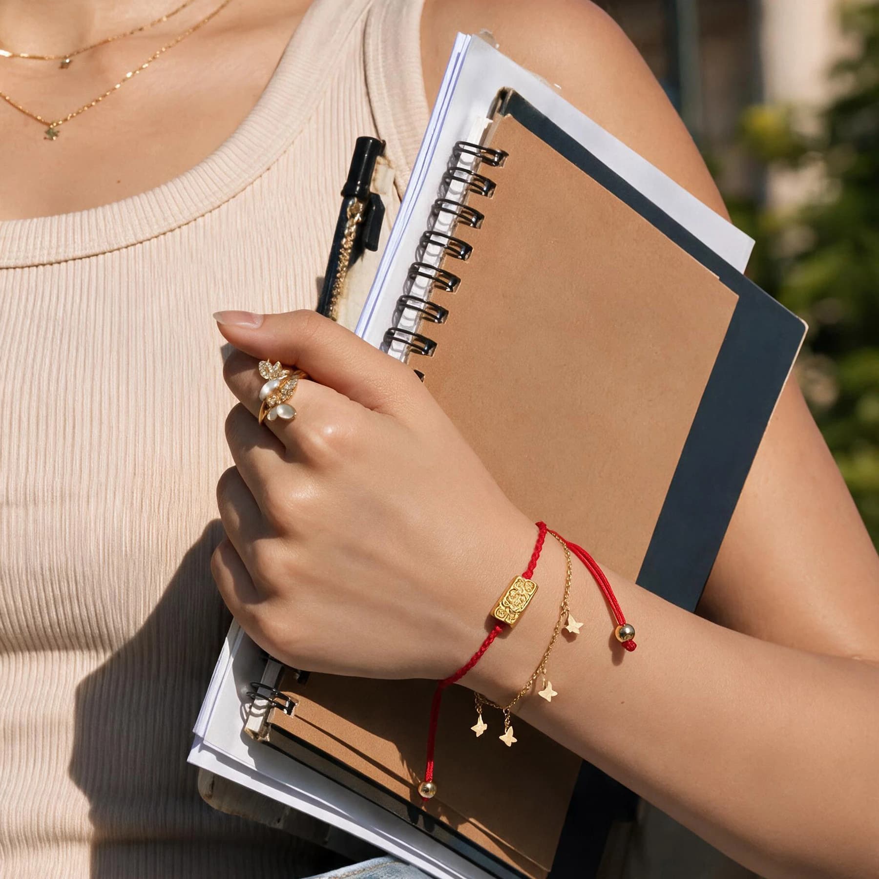 Lotus Charm Red String Bracelet — view 3 of 5